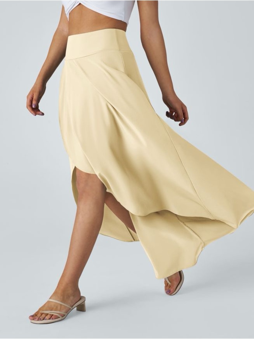 Breezeful™ High Waisted High Low Ruffle 2-in-1 Flowy Quick Dry Casual skirt.